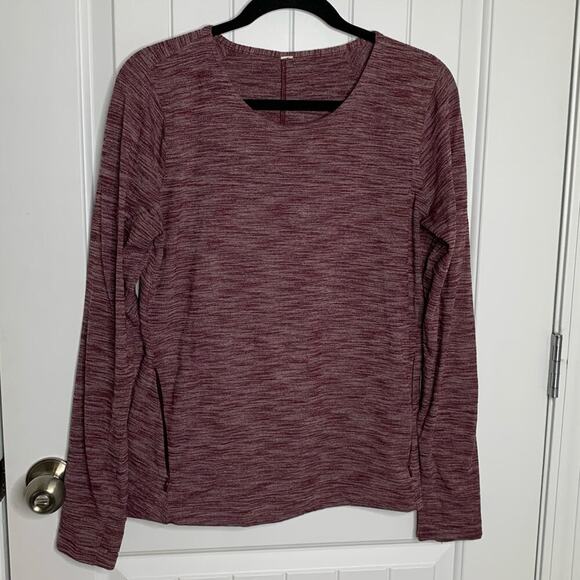 Lululemon &go city pullover top size 8 bordeux heather - Picture 2 of 4